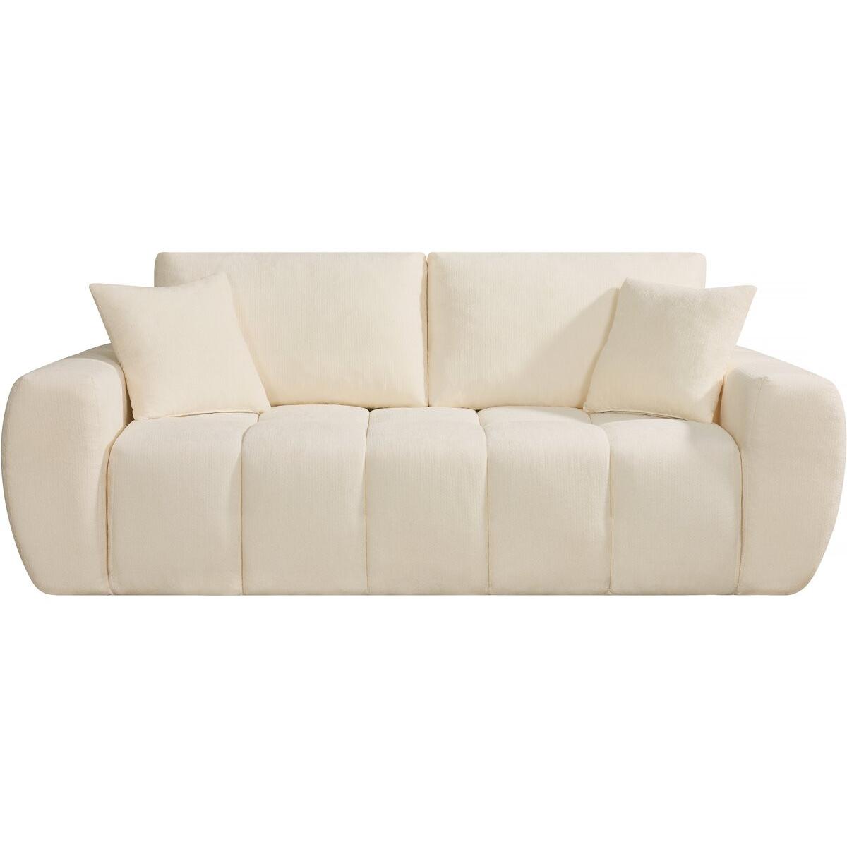 Habitat y Jardin - Sofá recto "Léonie" en tejido burbuja - 3 plazas - Beige