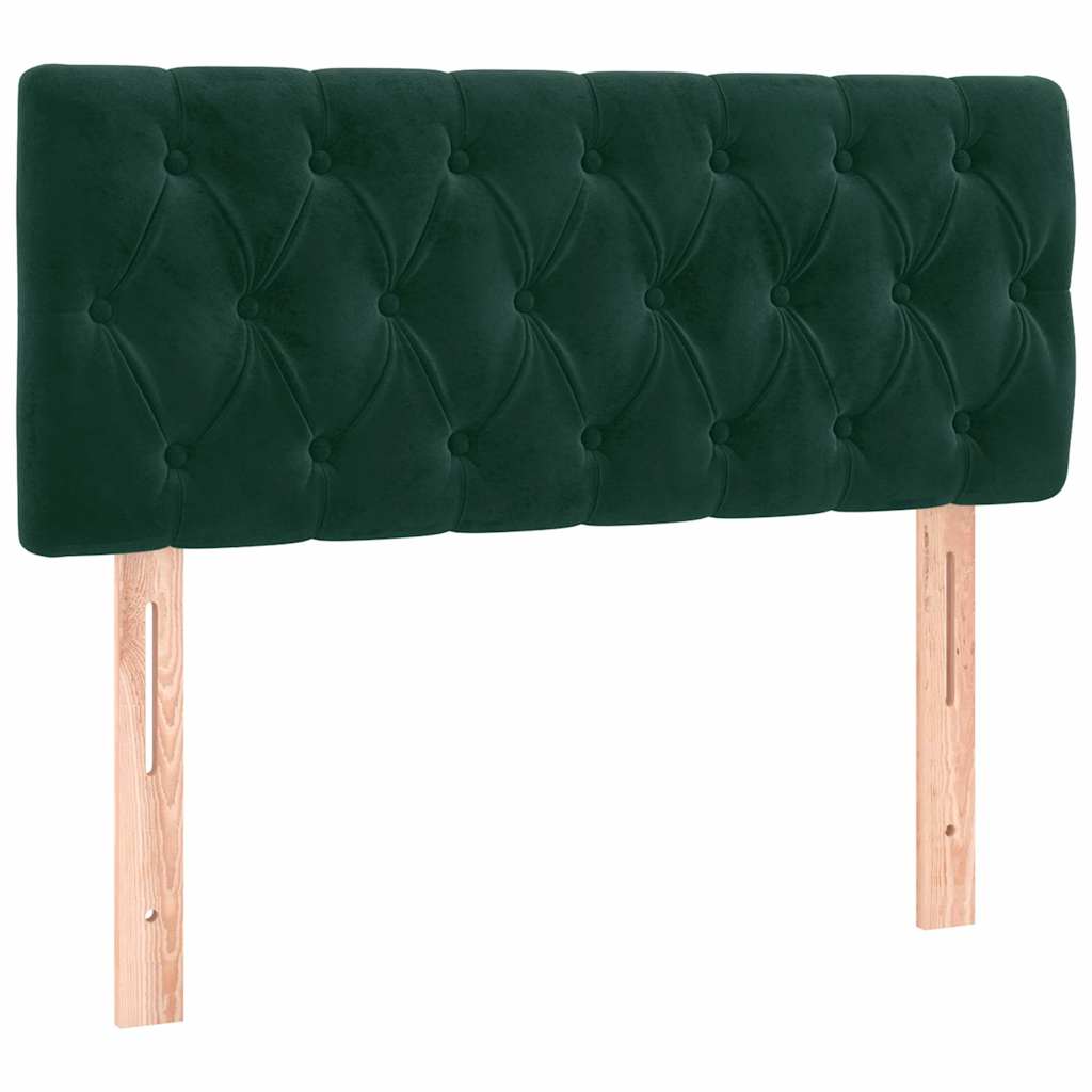 vidaXL Cabecero con LED de terciopelo verde oscuro 90x7x78/88 cm