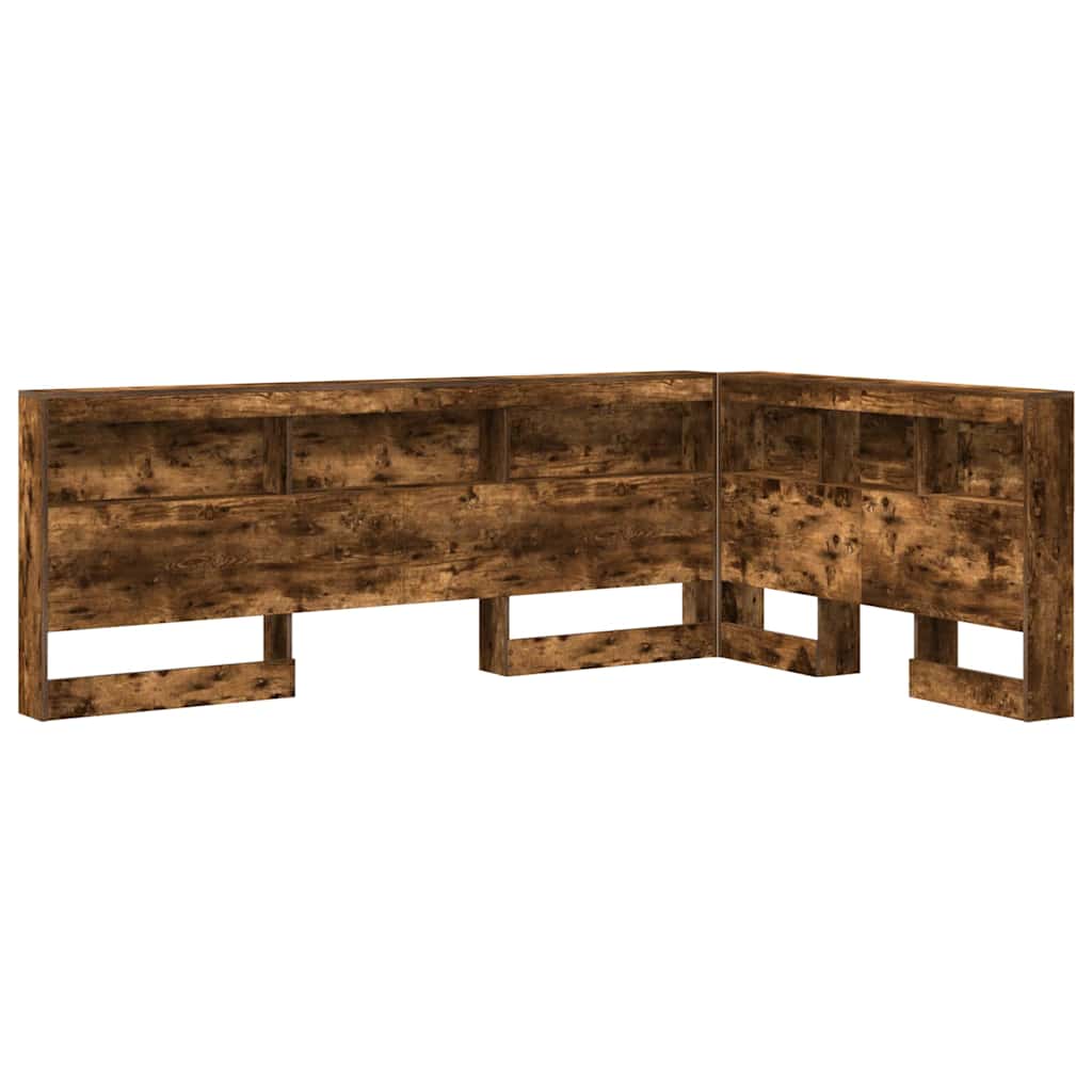 vidaXL Cabecera de almacenamiento Roble ahumado Madera contrachapada
