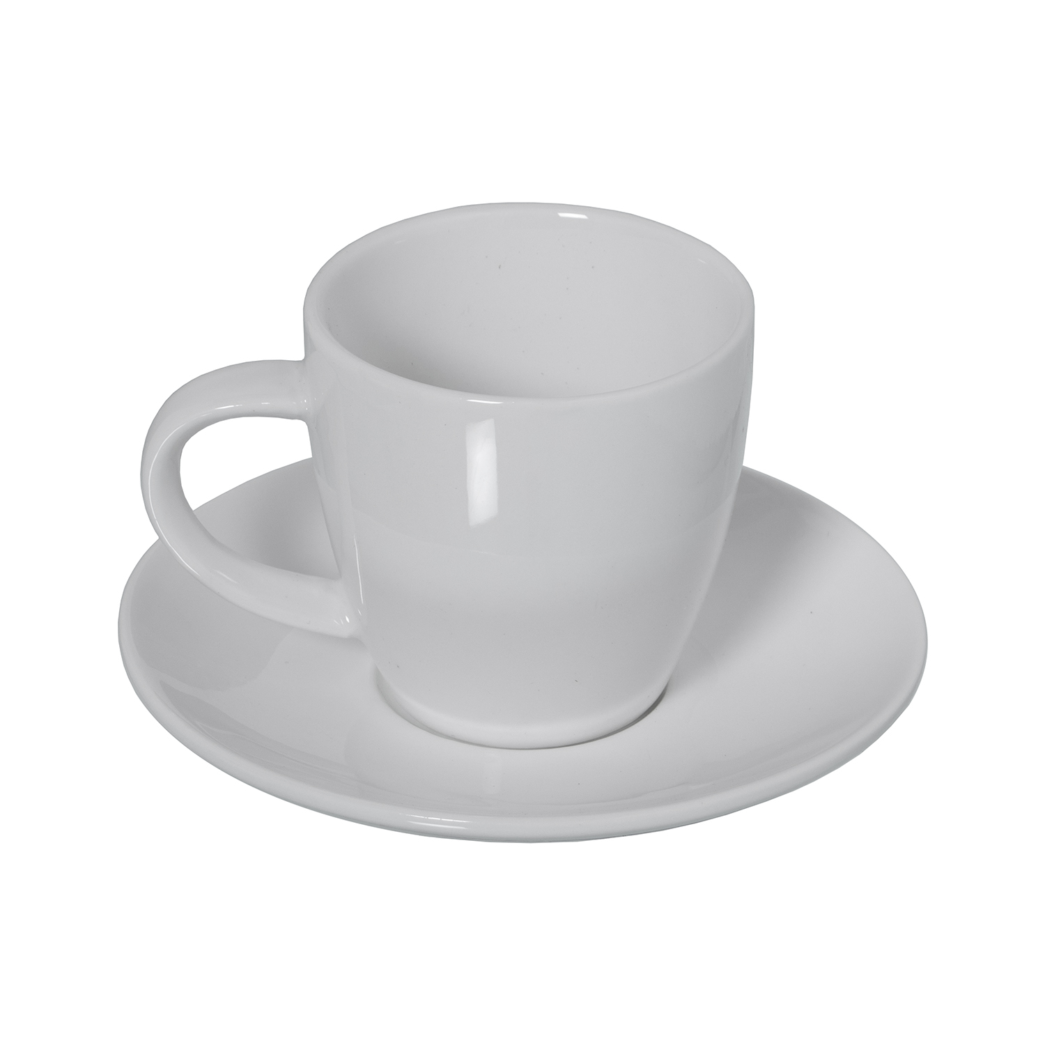 Set 6 tazas cafe con plato porcelana blanca con caja regalo taza: 90cc