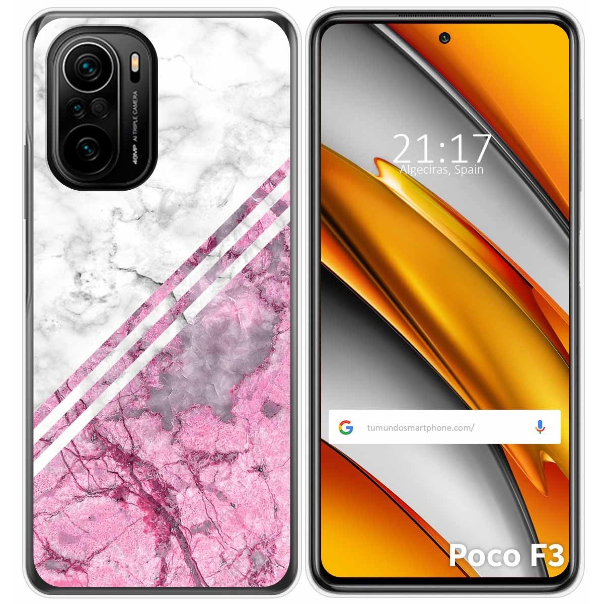 Tumundosmartphone Funda Gel Tpu para Xiaomi POCO F3 5G / Mi 11i 5G diseño Mármol 03 Dibujos