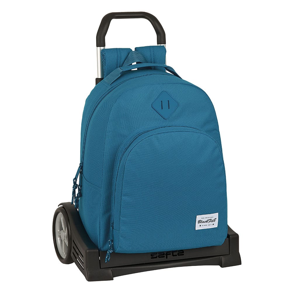 SAFTA | Mochilas Escolares Blackfit8 con Carro Evolution Extraíble Sistema de Sujeción SAFTA, Compact Evolution Extraíble con Carro 905 Reciclado, Alto, Ergonómica y Acolchada, Bolsillo Frontal