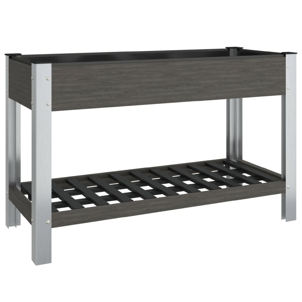 vidaXL Arriate de jardín con estante WPC gris Dimensiones 50 x 50 x 90 cm,  75 x 50 x 90 cm,  200 x 50 x 90 cm y mas