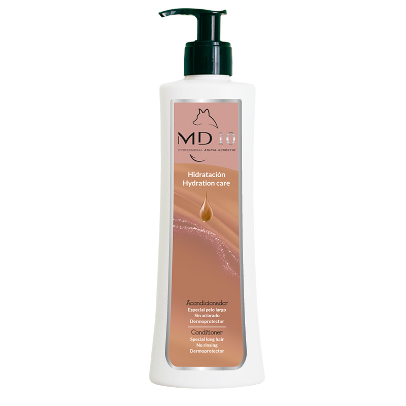 Acondicionador para Perros Hidratante - Efecto Caída para Pelo Largo - Desenredante de Pelo para Perros con Glicerina Natural y Vitamina B7 - Elimina Nudos - Sin Aclarado - MD10 COLLECTION