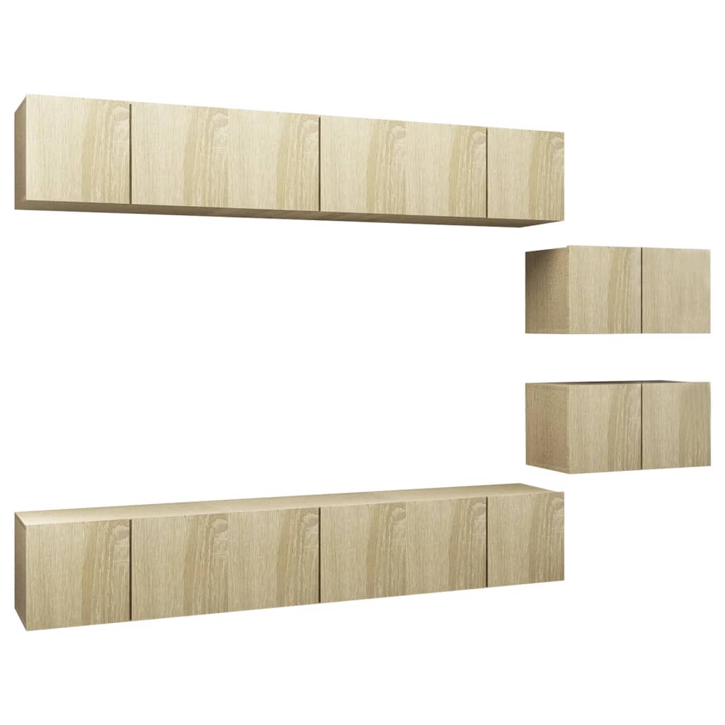vidaXL Set de muebles de salón 8 piezas madera ingeniería 60x30x30 cm, Mueble de Salon, Mueble TV, Mueble TV salon, Mesa de TV, Mueble tele