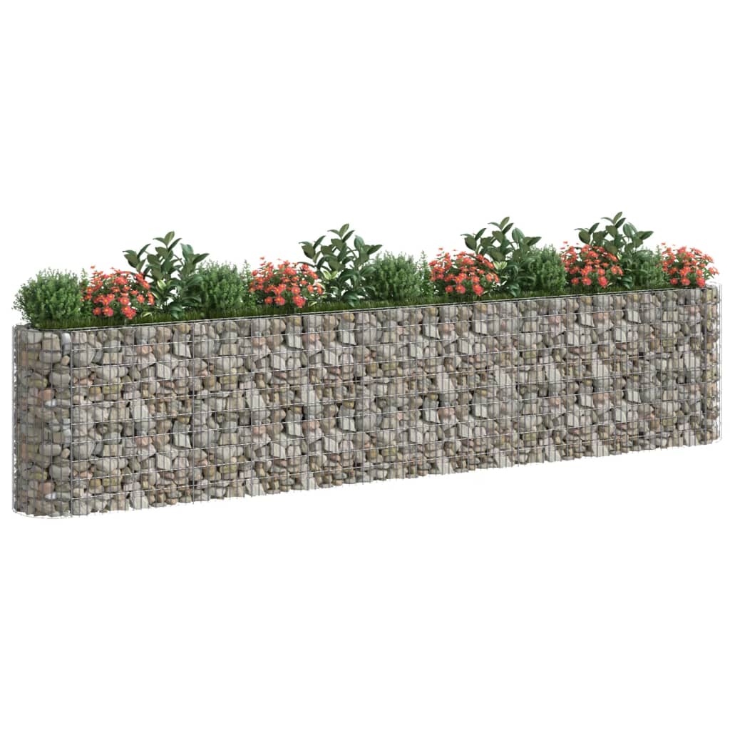 vidaXL Arriate de gaviones de hierro galvanizado Dimensiones 120 x 50 x 100 cm,  190 x 50 x 100 cm,  260 x 50 x 100 cm y mas