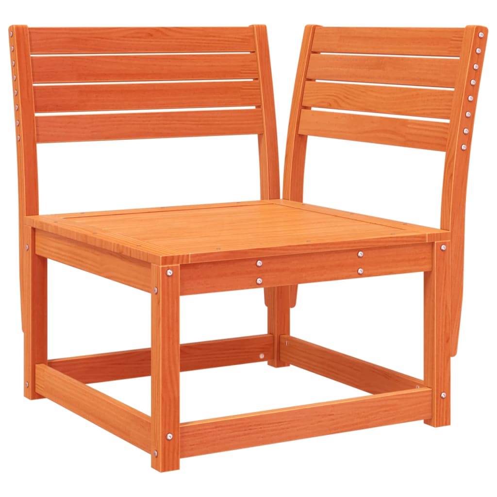 vidaXL Sofá esquinero jardín madera maciza pino marrón cera 73x73x78cm