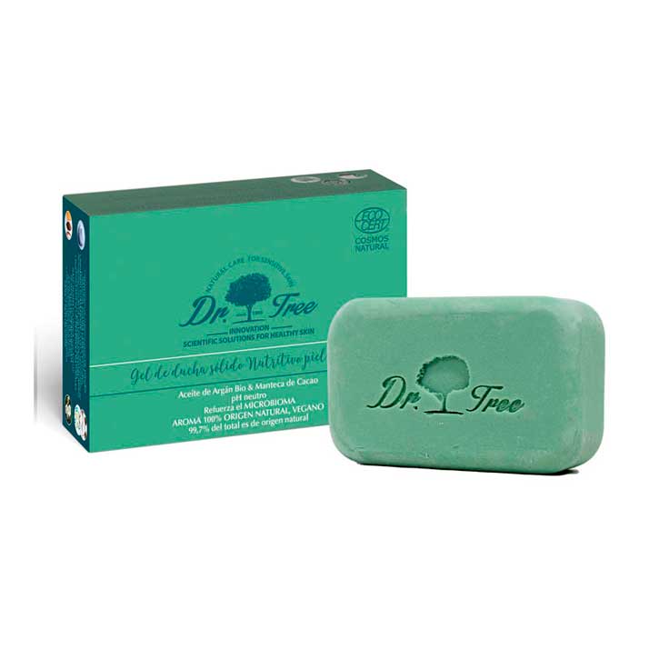 Dr.tree Gel Sólido Nutritivo para Ducha con Aroma Natural y Vegano, Protege la Barrera Cutánea y Aporta Elasticidad