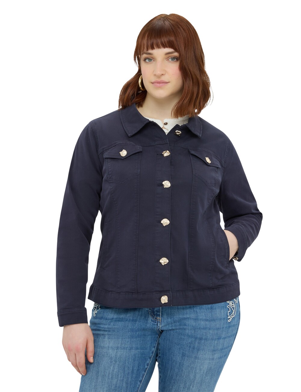 Fiorella Rubino - Chaqueta denim con botones decorativos