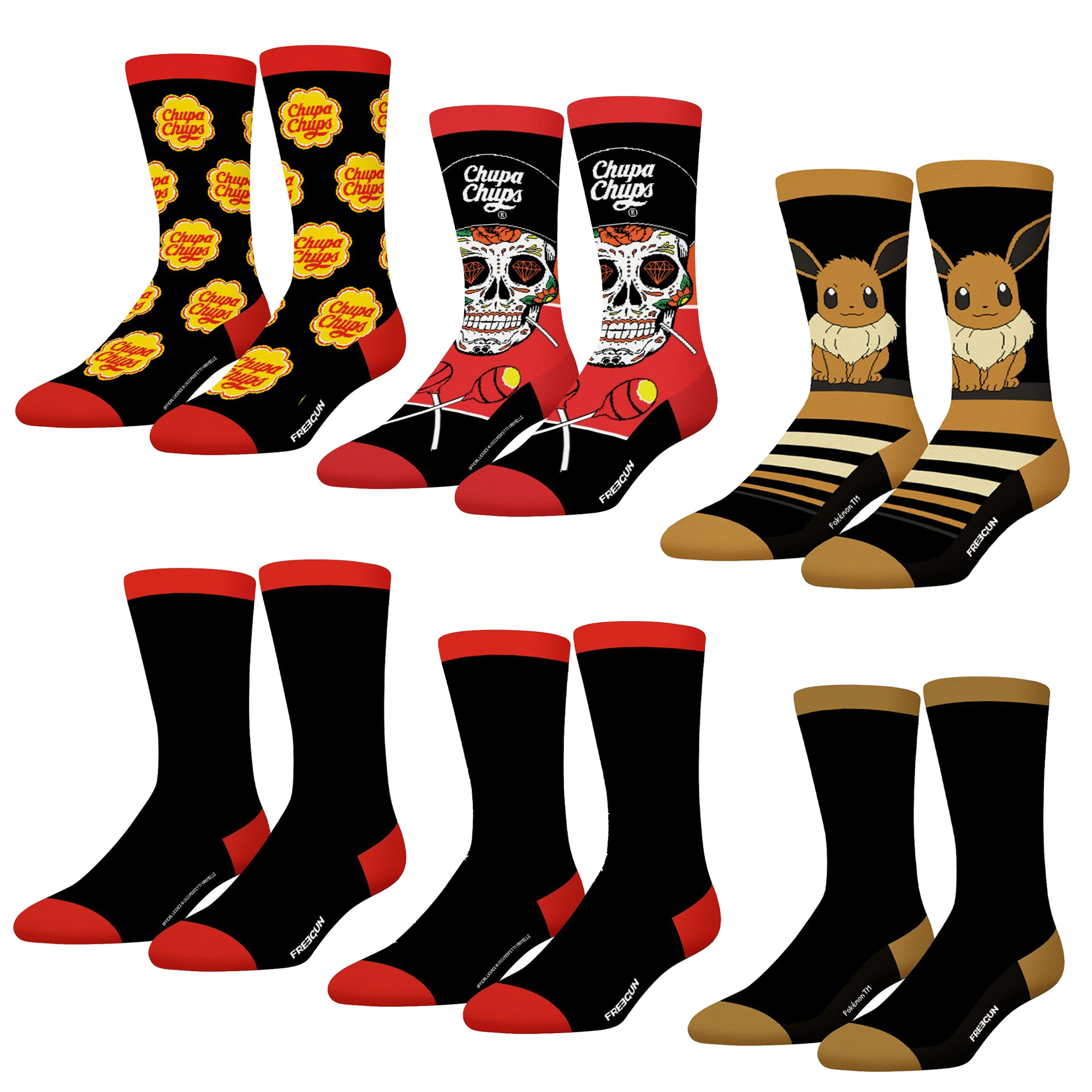 Freegun Calcetines Hombre Set 6 Pares Variados Dragon Ball Chupa Chups Pokemon