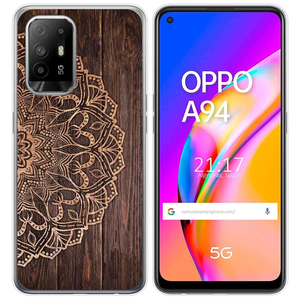 Tumundosmartphone Funda Gel Tpu para Oppo A94 5G diseño Madera 06 Dibujos