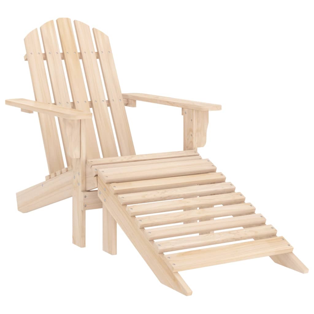 vidaXL Silla de jardín con otomana de madera