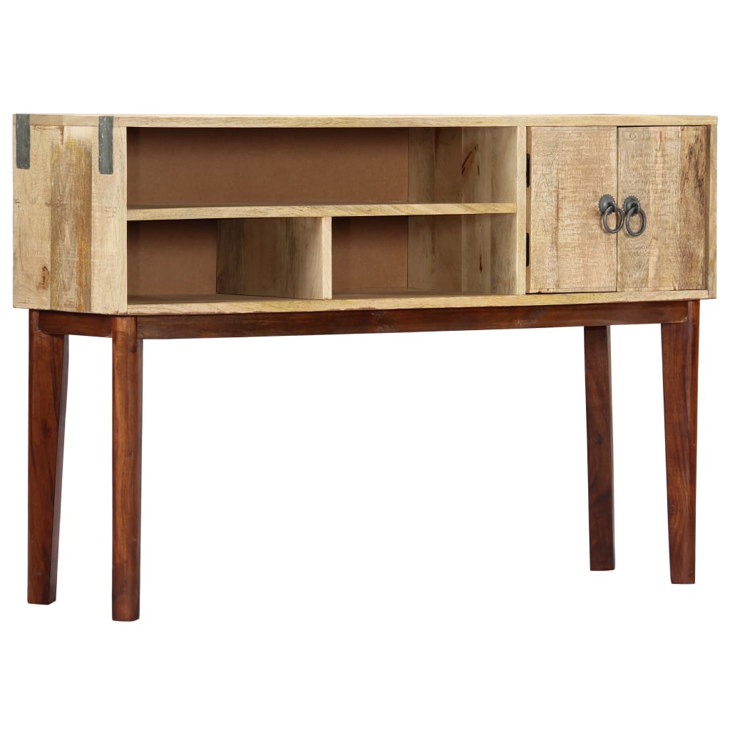 Mesa Consola Vidaxl de Madera Maciza de Mango Rugosa 115x30x76 Cm