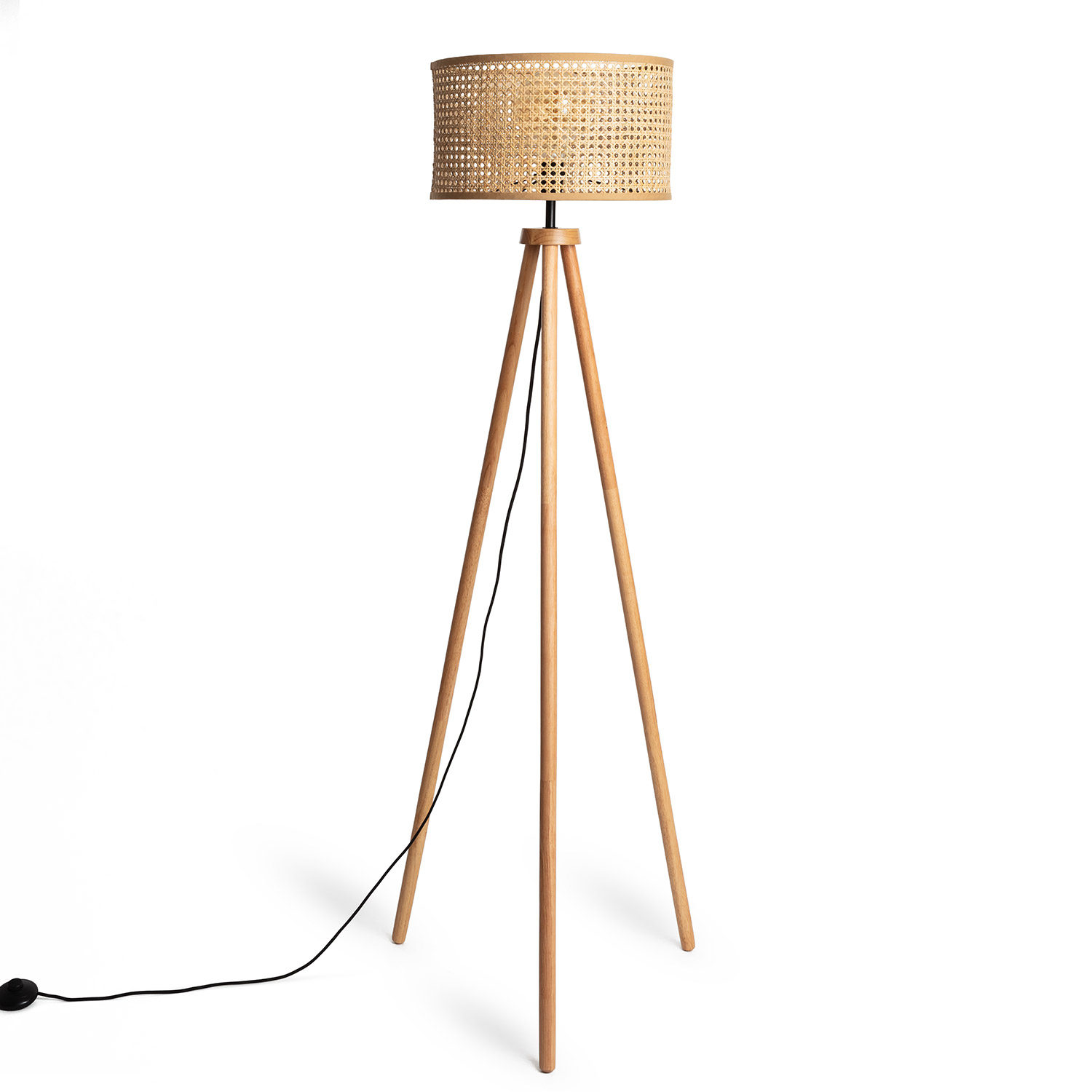 Ledkia Lámpara de Pie Ratán Adirane Natural