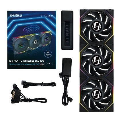 Lian Li - Ventilador de caja Uni Fan TL LCD Wireless de 12 cm color negro, silencioso (18 dB), con pantalla LCD circular de 1,6" y control L-Connect 3 para CPU/GPU"