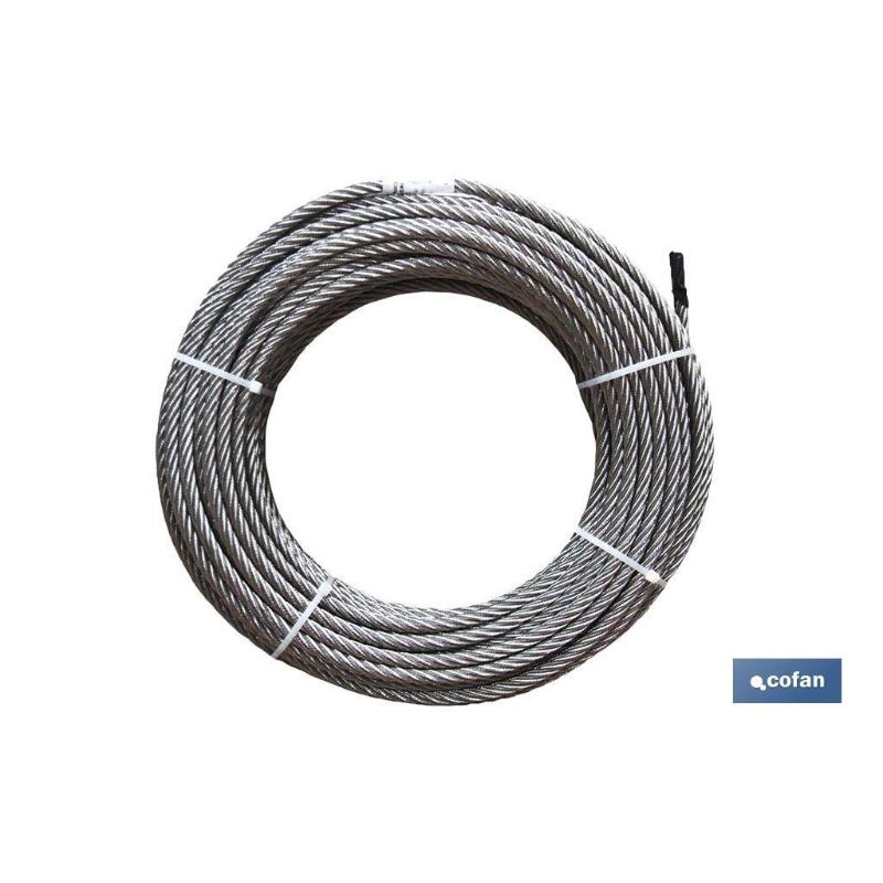 Rollo cable galvanizado 50 mts. 6mm.