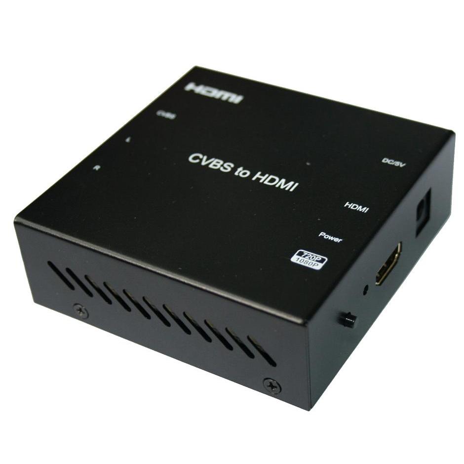 Convertidor de Vídeo CVBS a HDMI Yatek Negro 720/1080p Plug And Play