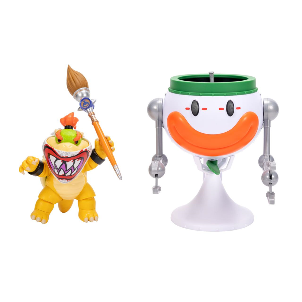 Super Mario Galaxy Figura De Acción Premium De Bowser Jr. 13 Cm con Clown Car Funcional (Jakks Pacific 432284)