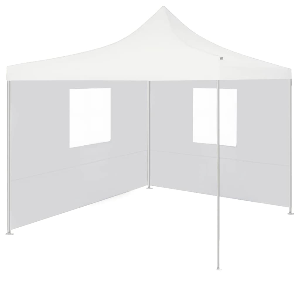 vidaXL Carpa plegable profesional con 2 paredes acero blanco 3x3 m