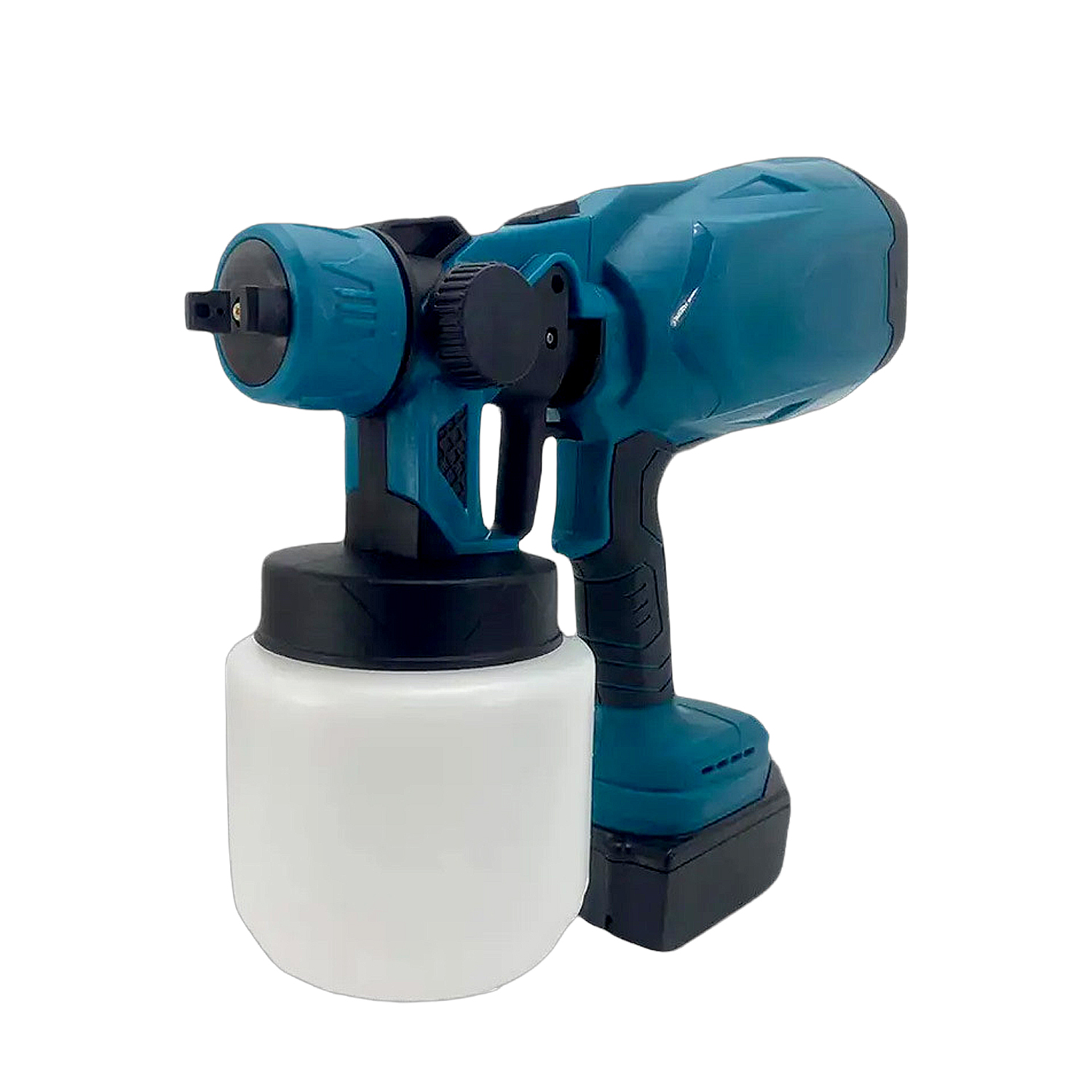 DAM.Pulverizador de pintura 21V con 1000ml de capacidad y 200W de potencia. DOBLE BATERIA de litio 13000Mah 32x13x26cm