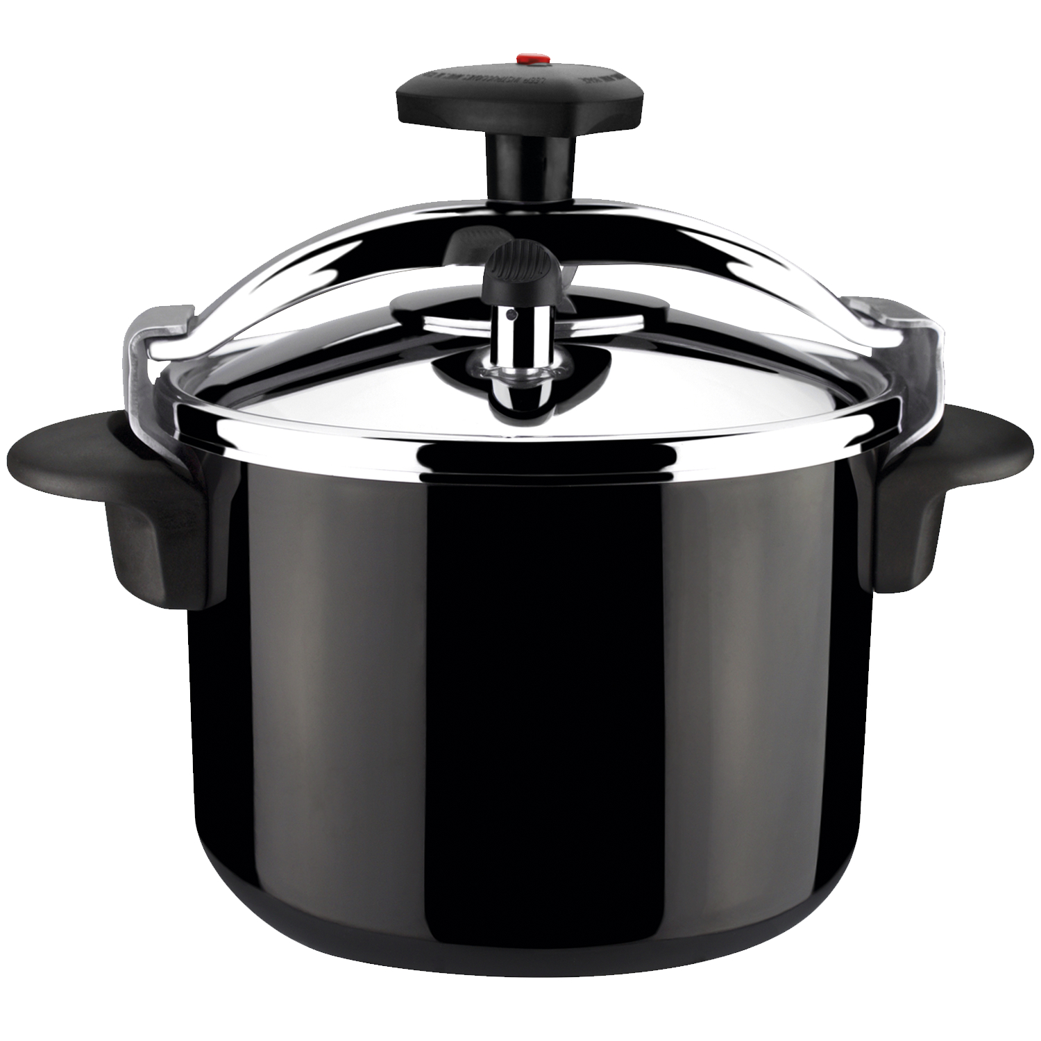 MAGEFESA CASTELL Olla a Presión Rápida Negra, Acero Inoxidable 18/10, Con Fondo Difusor y Pomo Rotatorio, Apta en Inducción