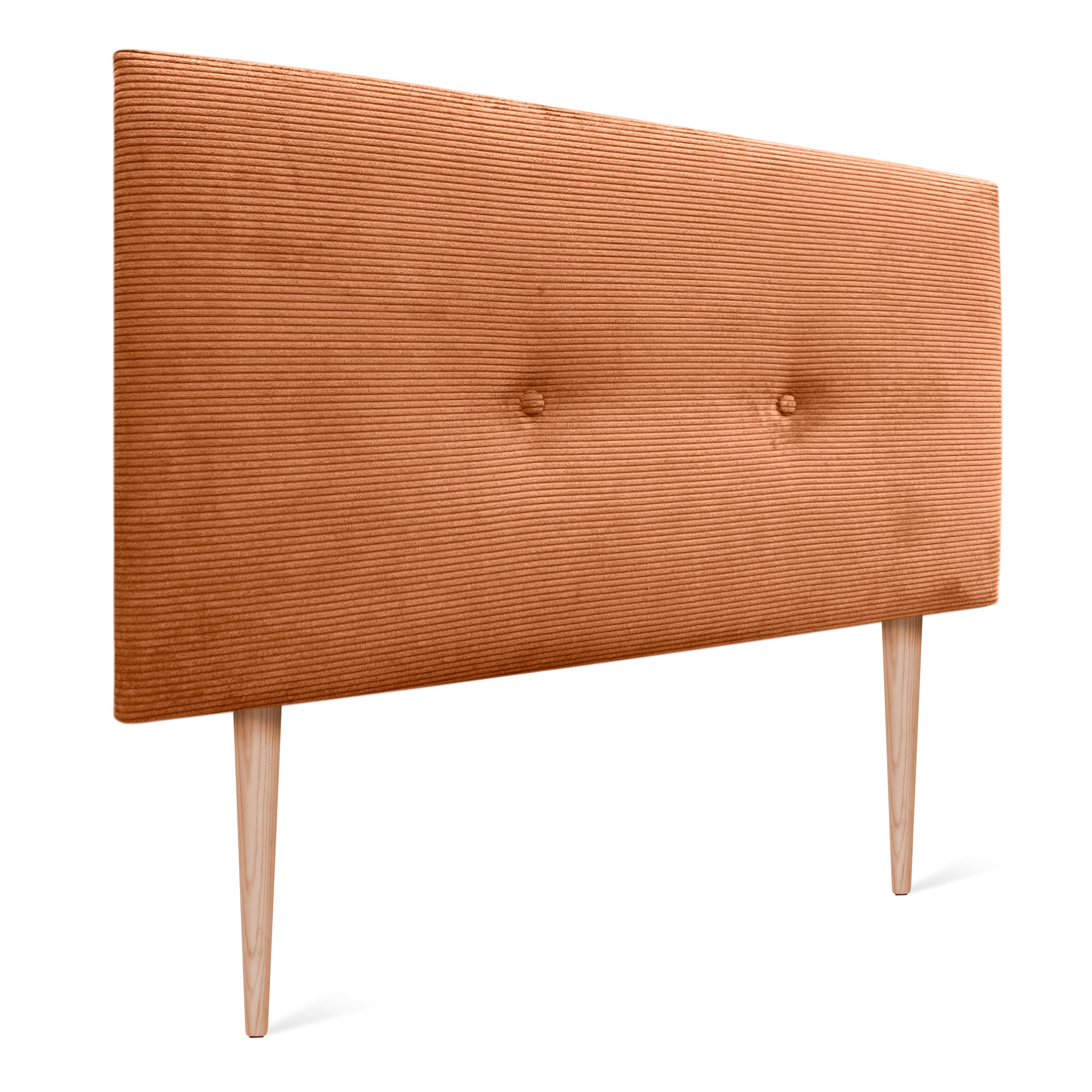 DHOME Cabecero de Pana Liso con Botones y Patas Alta Gama Moderno 8cm Grosor