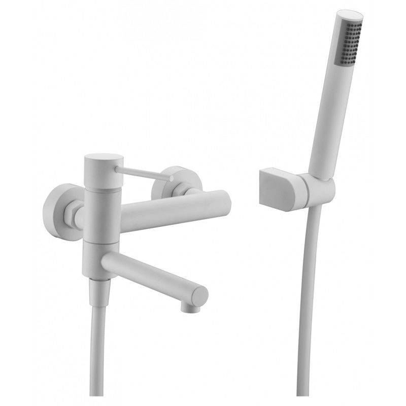 Imex Milos BDYS045-4BL grifo de pared monomando para bañera y ducha empotrado blanco mate