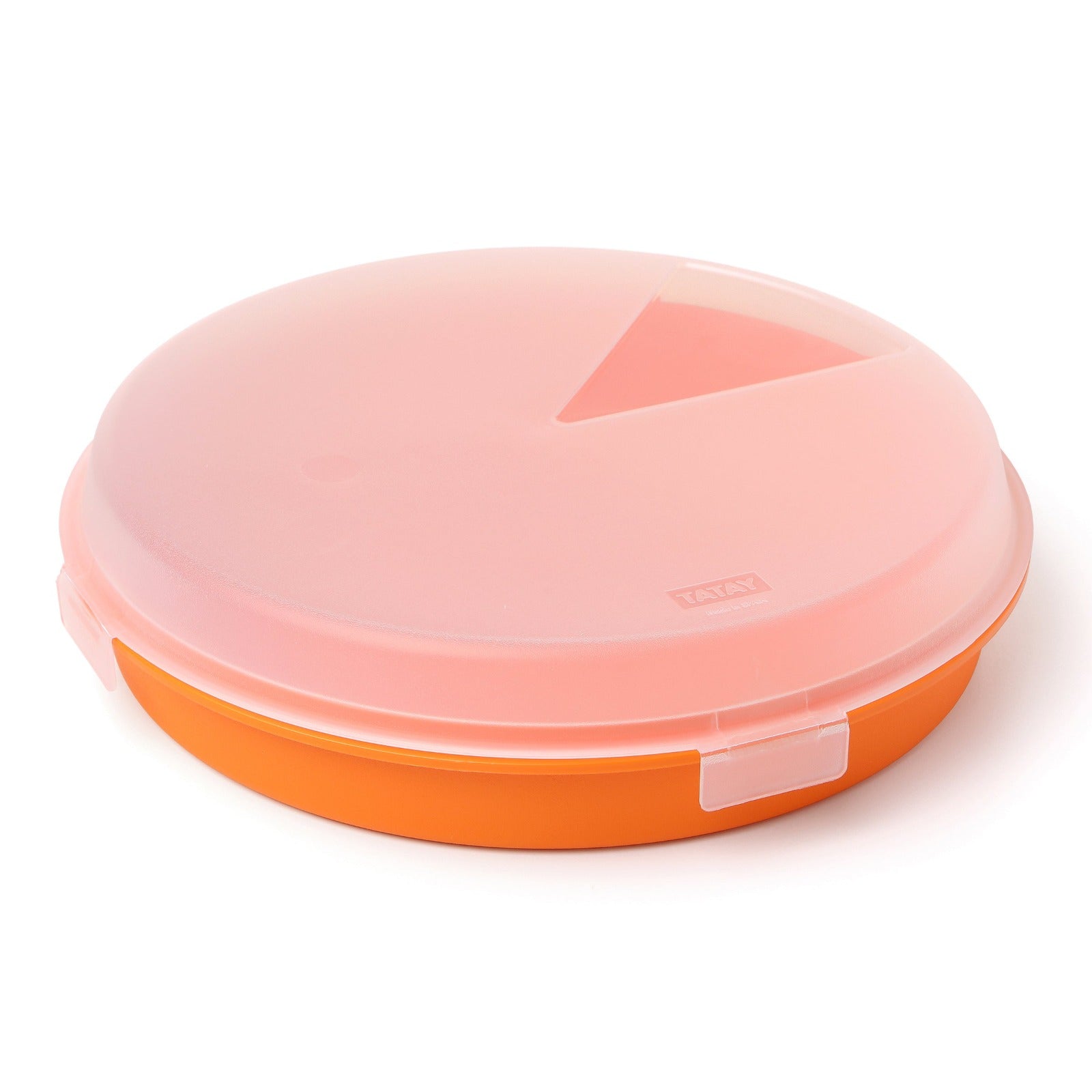 TATAY - Recipiente Redondo de 26 cm Porta Tortillas y Porta Tartas Naranja