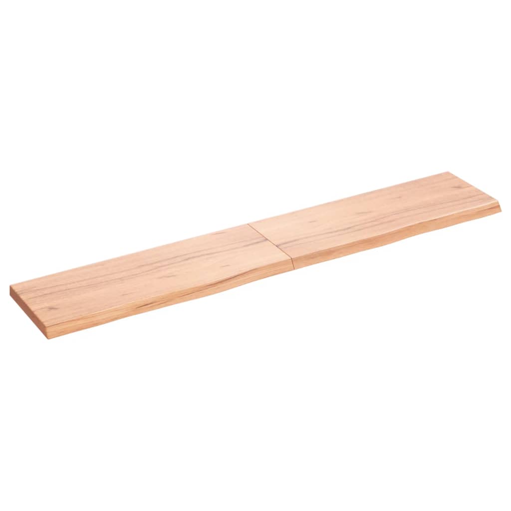 Vidaxl Estante Pared Madera Roble Tratada 160x30x(2-4) Cm Natural - Marrón Claro