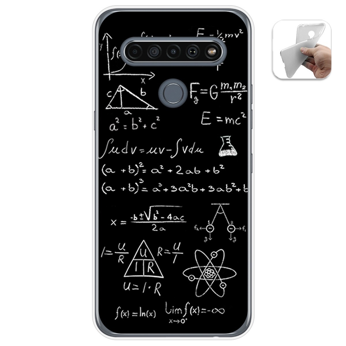 Tumundosmartphone Funda Gel Tpu para Lg K61 diseño Formulas Dibujos