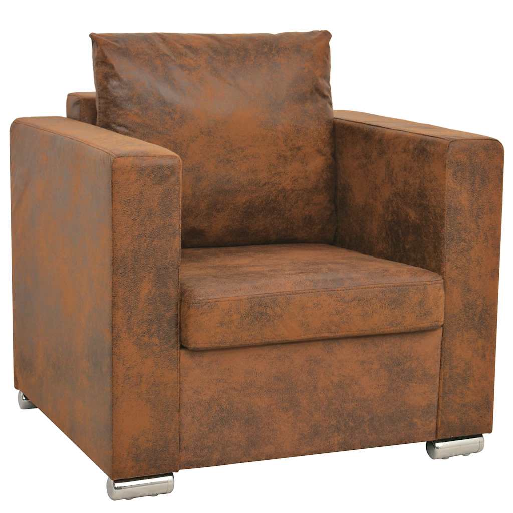 vidaXL Sillón marrón 82x73x82 cm piel sintética