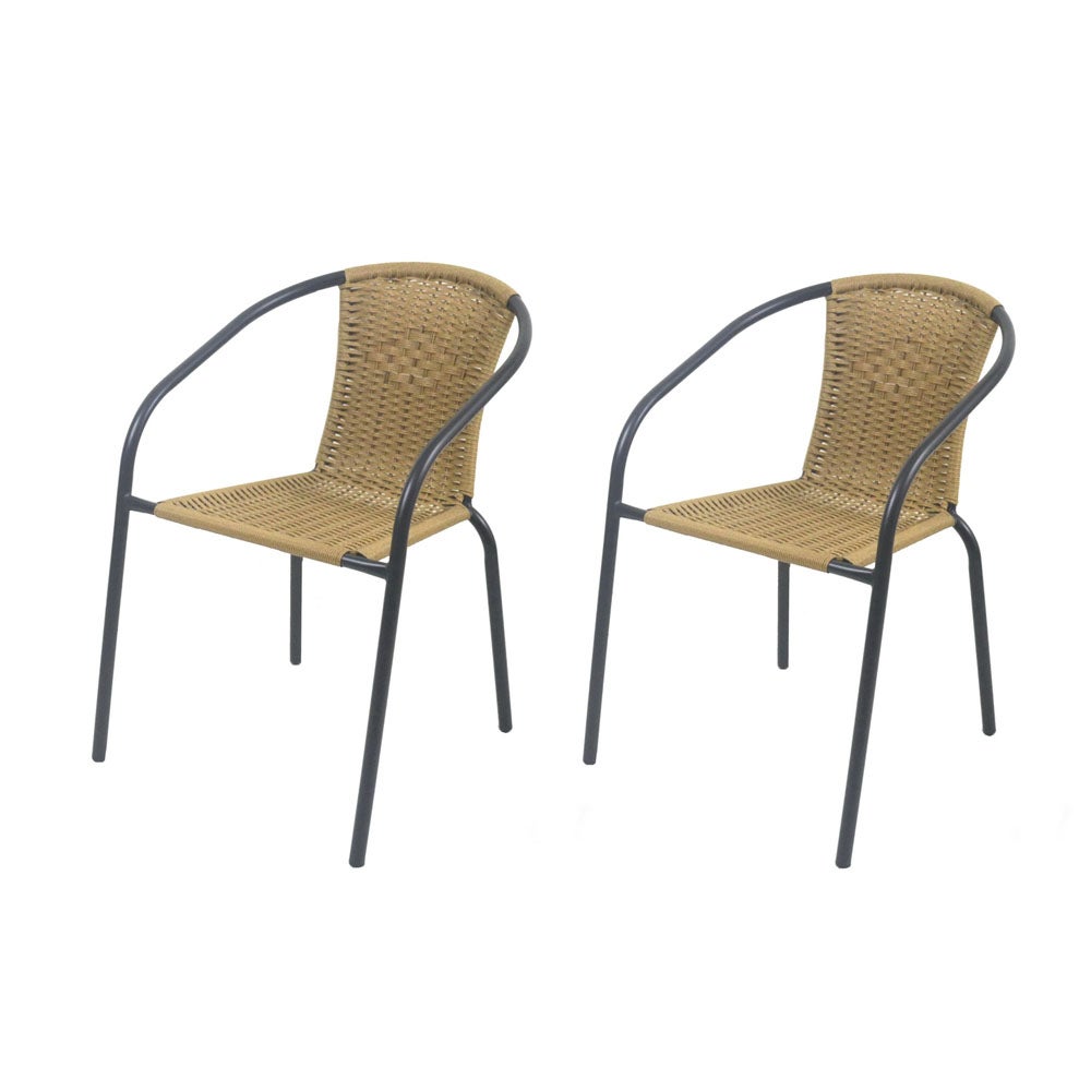 Set de 2 sillas de jardín apilables Trivia de rattan sintético Lola Home