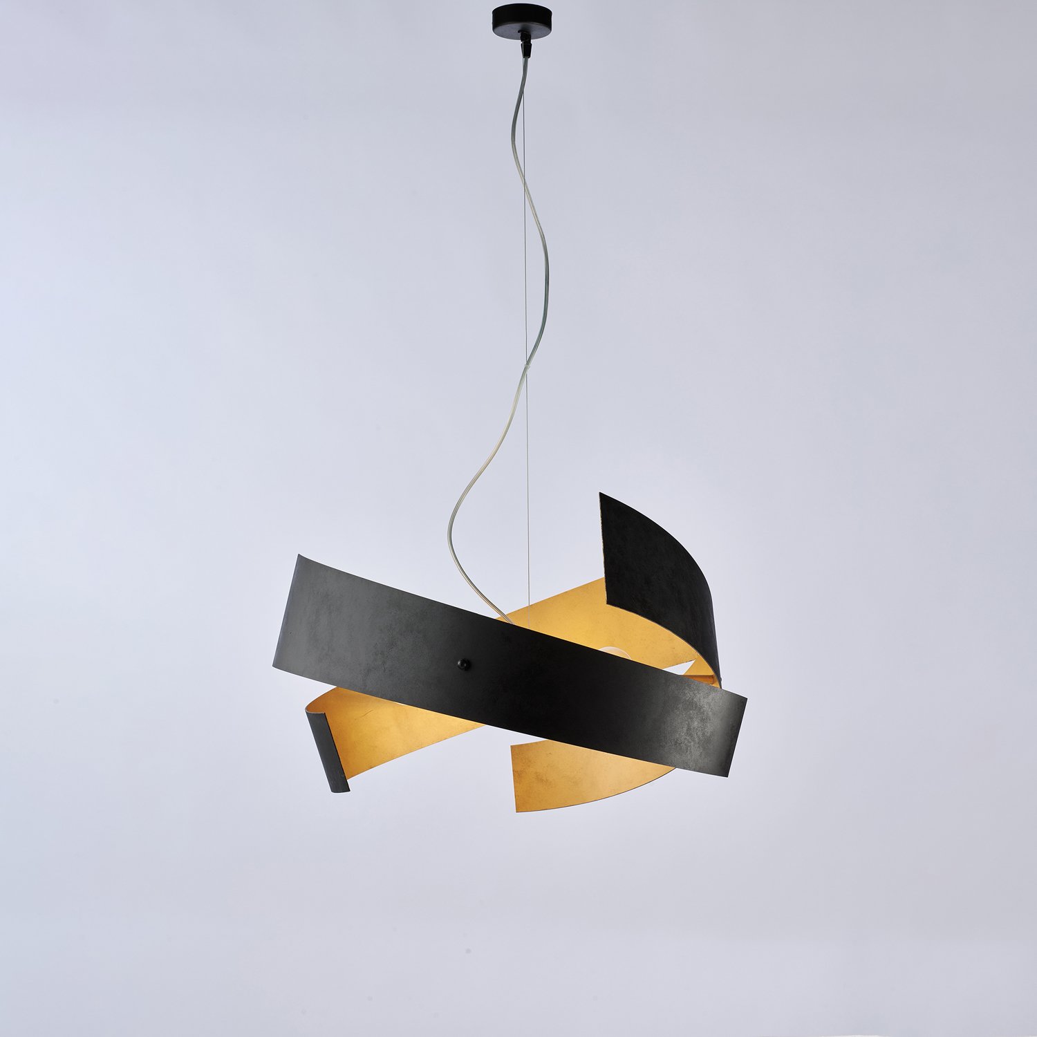 Moderno Hierro Del Negro de Elisa DE LAS Luces de suspensión 3 con la decoración Del Oro