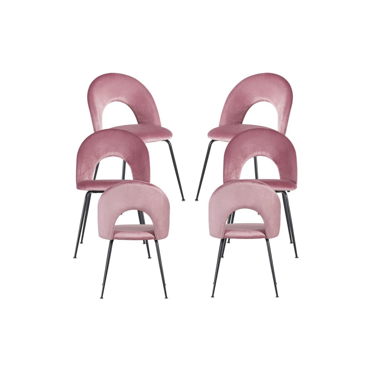Regalos Miguel - Packs Sillas Comedor - Pack 6 Sillas Dawa Black Terciopelo - Rosa