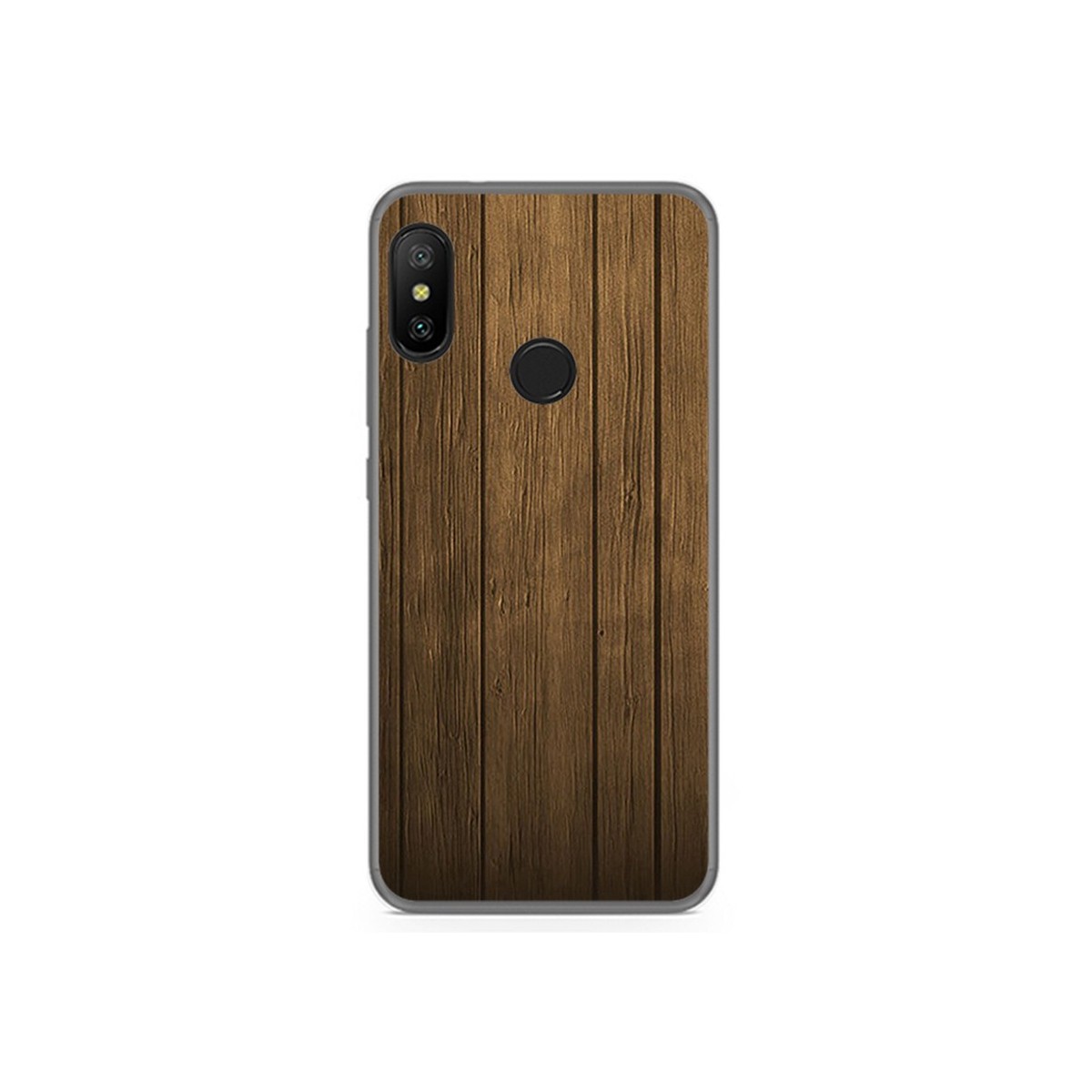 Tumundosmartphone Funda Gel Tpu para Xiaomi Redmi 6 Pro / Mi A2 Lite Diseño Madera Dibujos