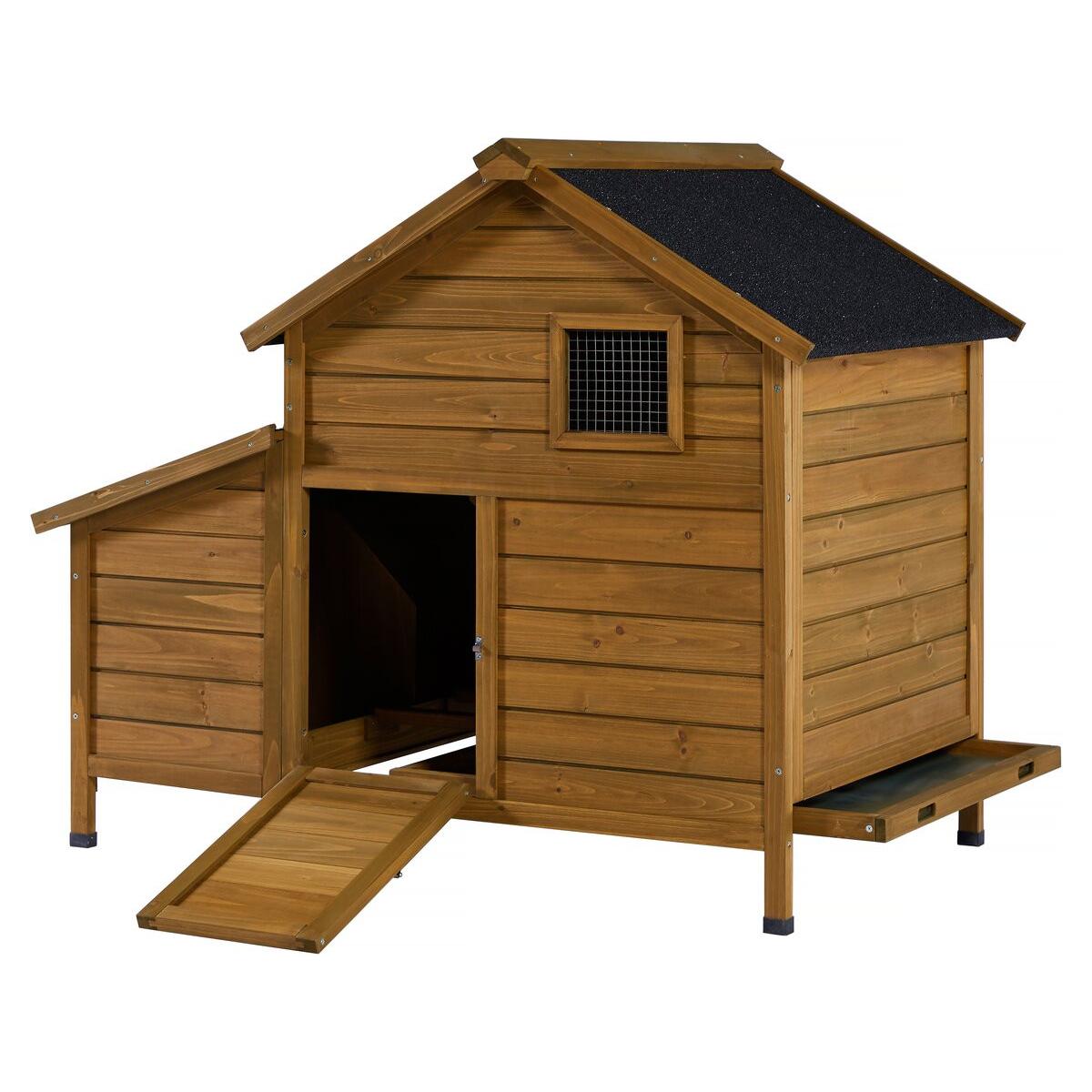Habitat y Jardin - Gallinero de madera "Cocotte" con caja nido - Marrón
