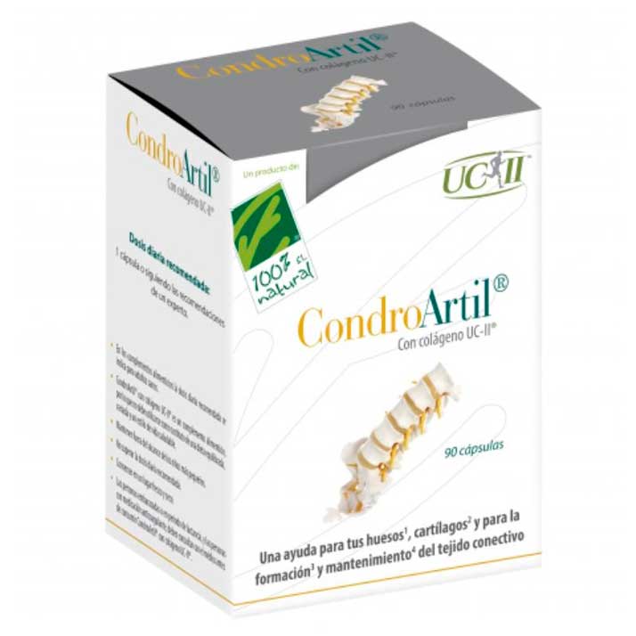 100% Natural Condroartil Con Colageno Uc-II Caja Con 90 Cap.