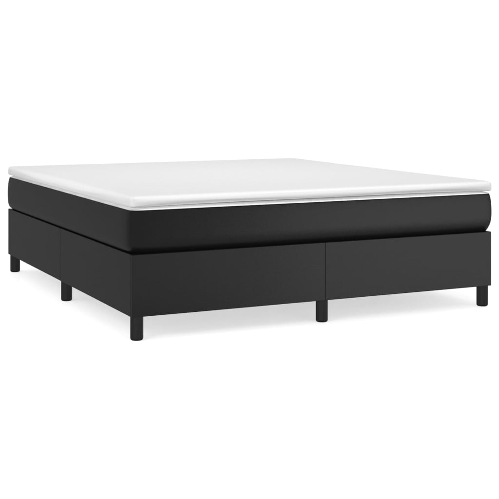 vidaXL Estructura de cama con somier cuero sintético negro 160x200 cm
