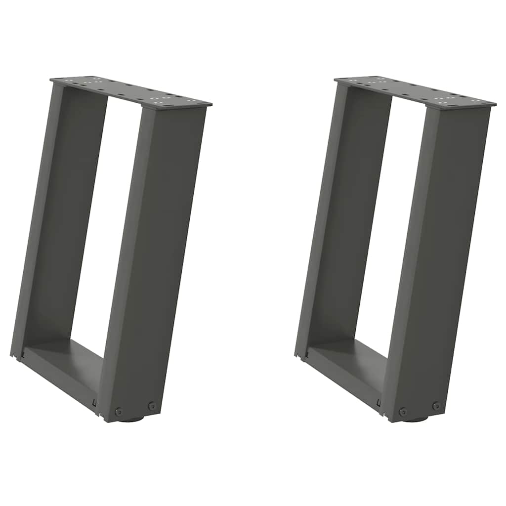 vidaXL Patas para mesa de centro en forma de U (2 unidades) 38 x (42-43) cm, acero
