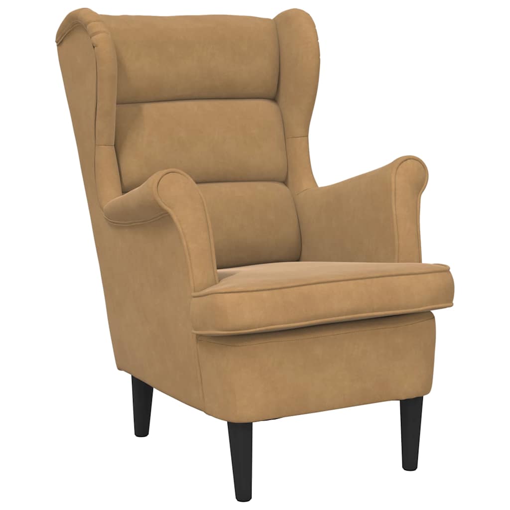 vidaXL Sillón de terciopelo marrón