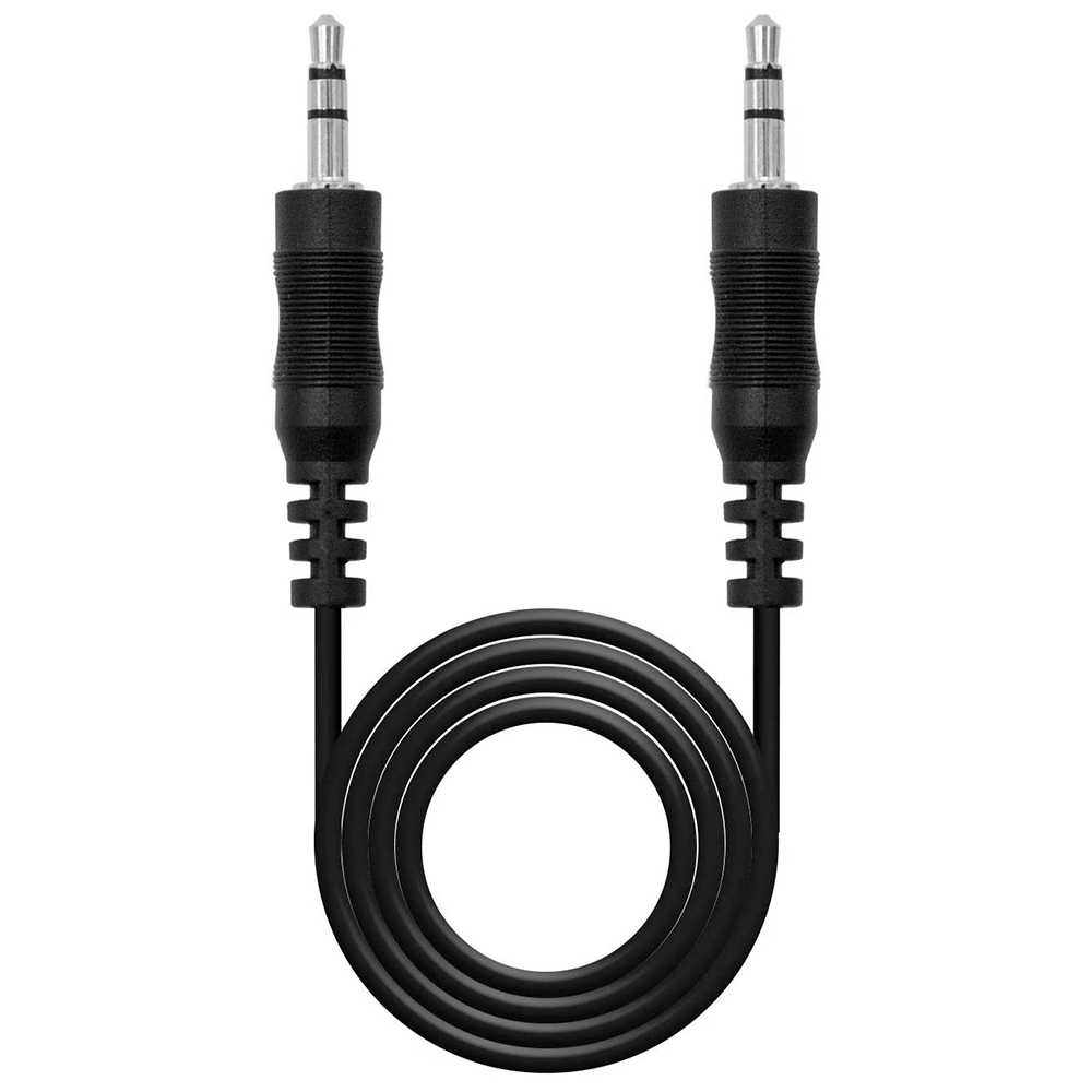 Nanocable 10.24.0105 5m Cable de Sonido Estéreo Jack 3.5mm M/M Negro Auxiliar Audio para Radio AUX Coche