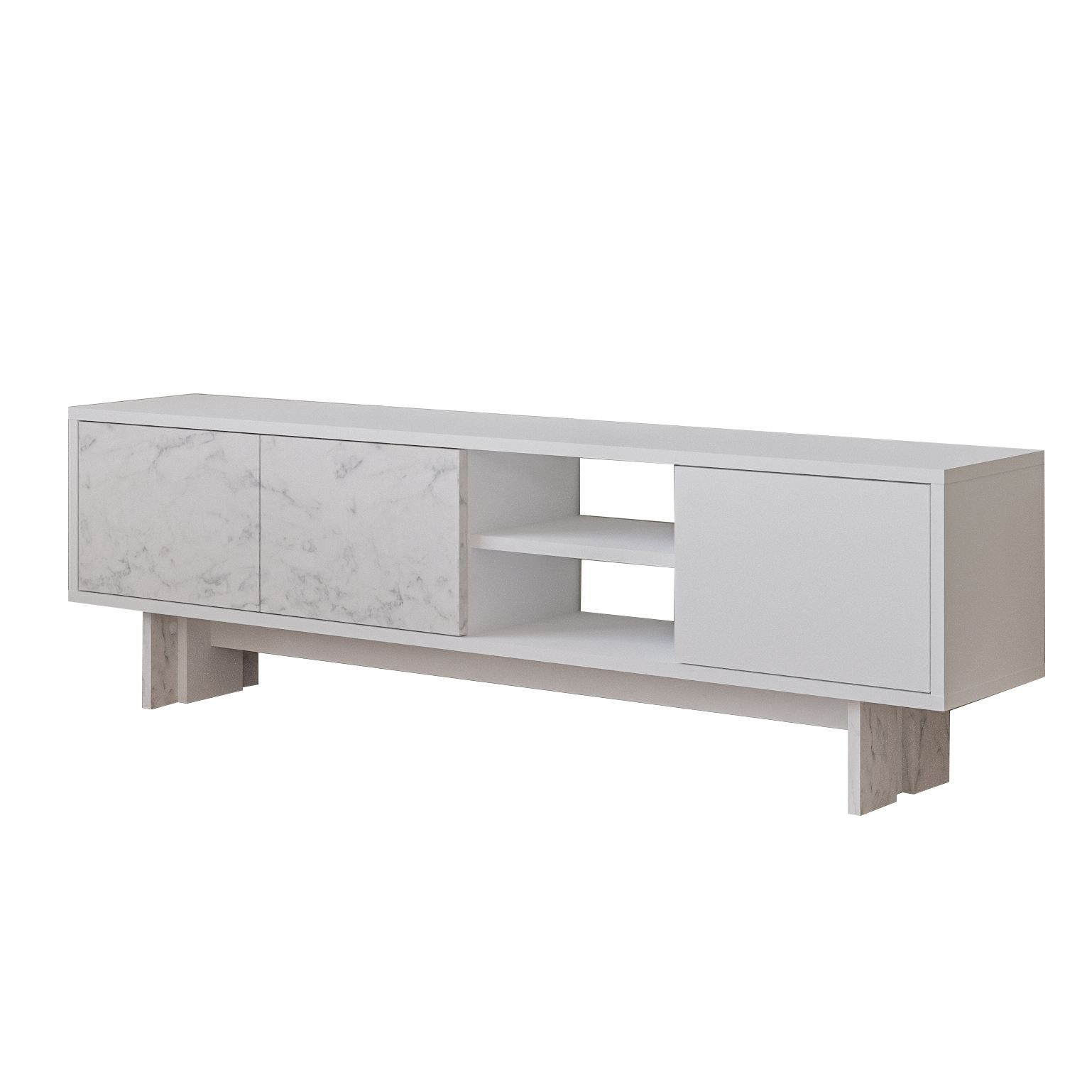 Habitat y Jardin - Soporte de TV de madera "Ravello" - 150 x 30 x 45 cm - Blanco