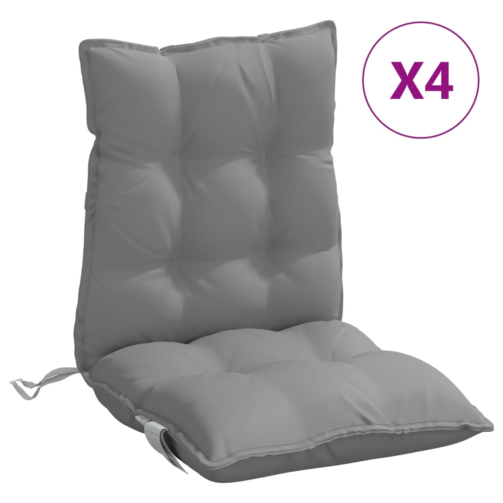 Vidaxl Cojines para Silla con Respaldo Bajo 4 Uds Tela Oxford Color Gris