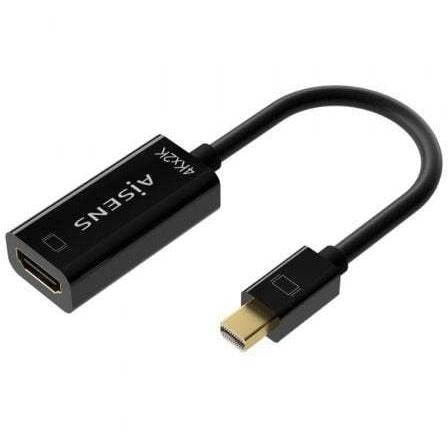 Cable Conversor Aisens A125-0643/ Mini Displayport Macho - HDMI Hembra/ Hasta 5W/ 2300Mbps/ 15cm/ Ne