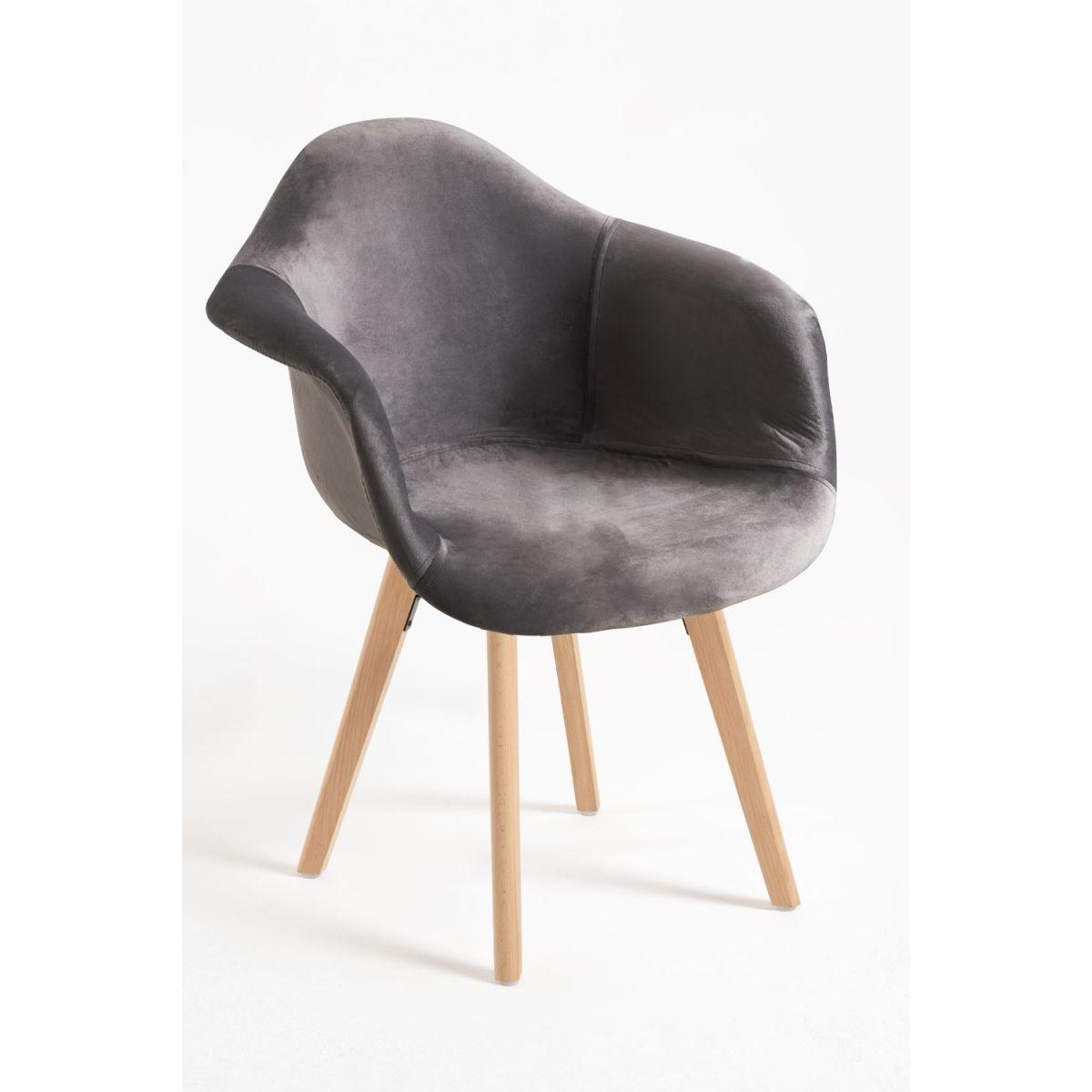 Regalos Miguel - Packs Sillas Comedor - Pack 6 Sillas Belu Terciopelo - Gris oscuro