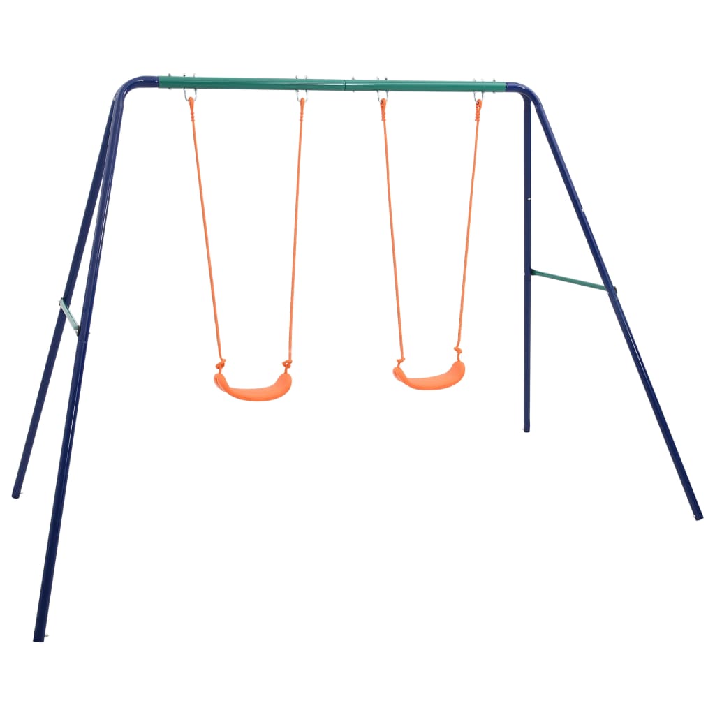 Vidaxl Juego de Columpios para Niños con Estructura de Acero Resistente y Asientos de Plástico Duraderos