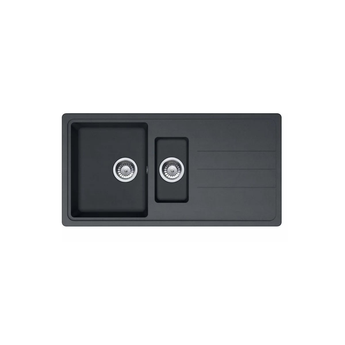 Fregadero de cocina Acero inoxidable Rectangular 1 Senos MEPAMSA JANUS 97.50 ART.  | Negro, 80cm, x 50cm, ( 20cm )