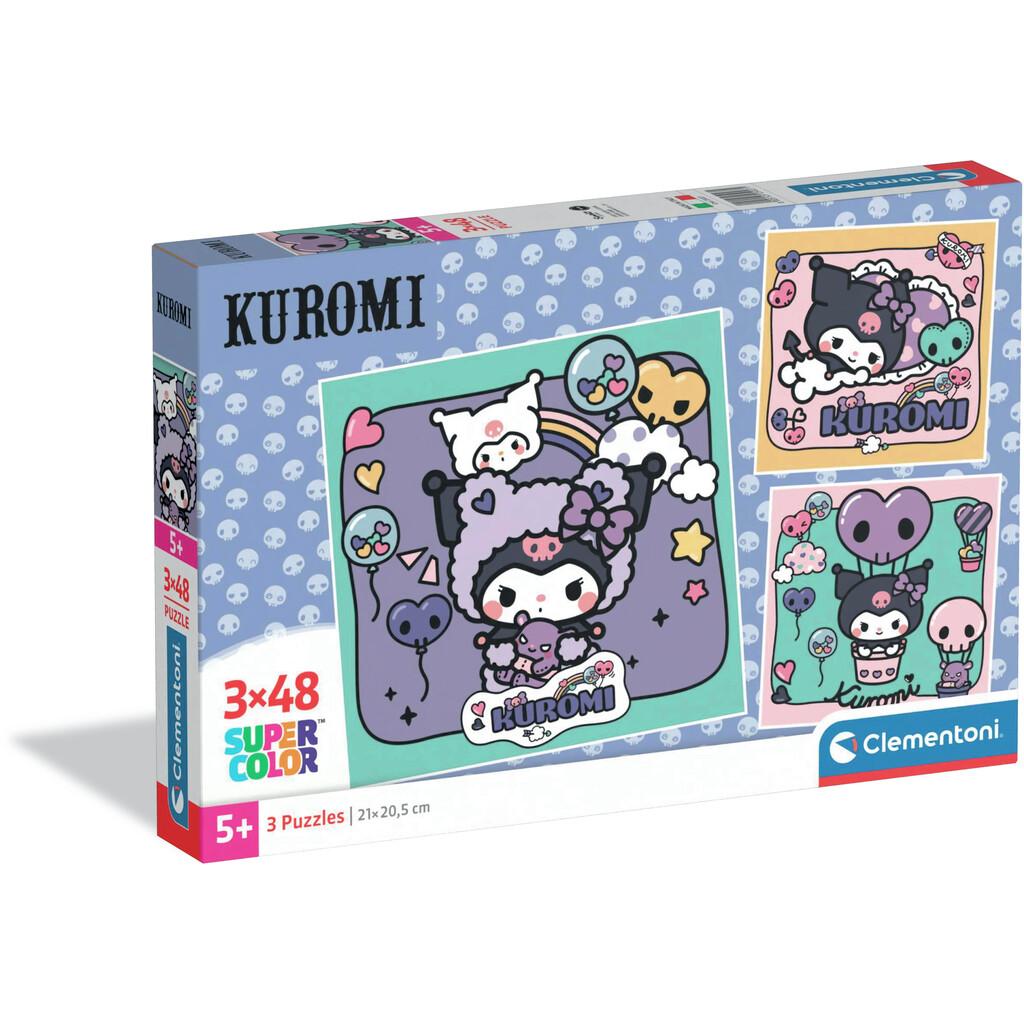 Puzzle 3x48 Super Color Kuromi Juguetes Clementoni CLEMENTONI