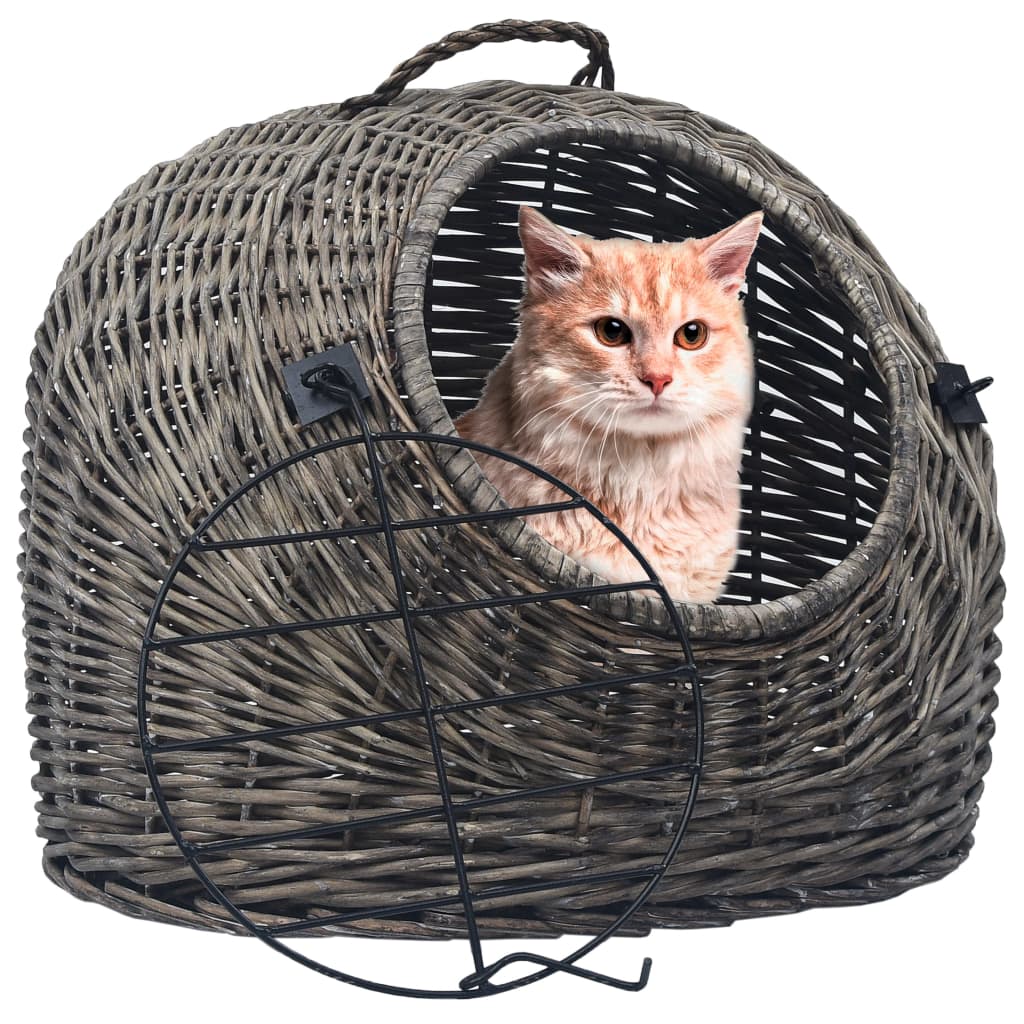 vidaXL Transportín para Gatos Sauce Natural Jaula Casas Refugio para Mascota Color Amarillo,  Gris, y mas