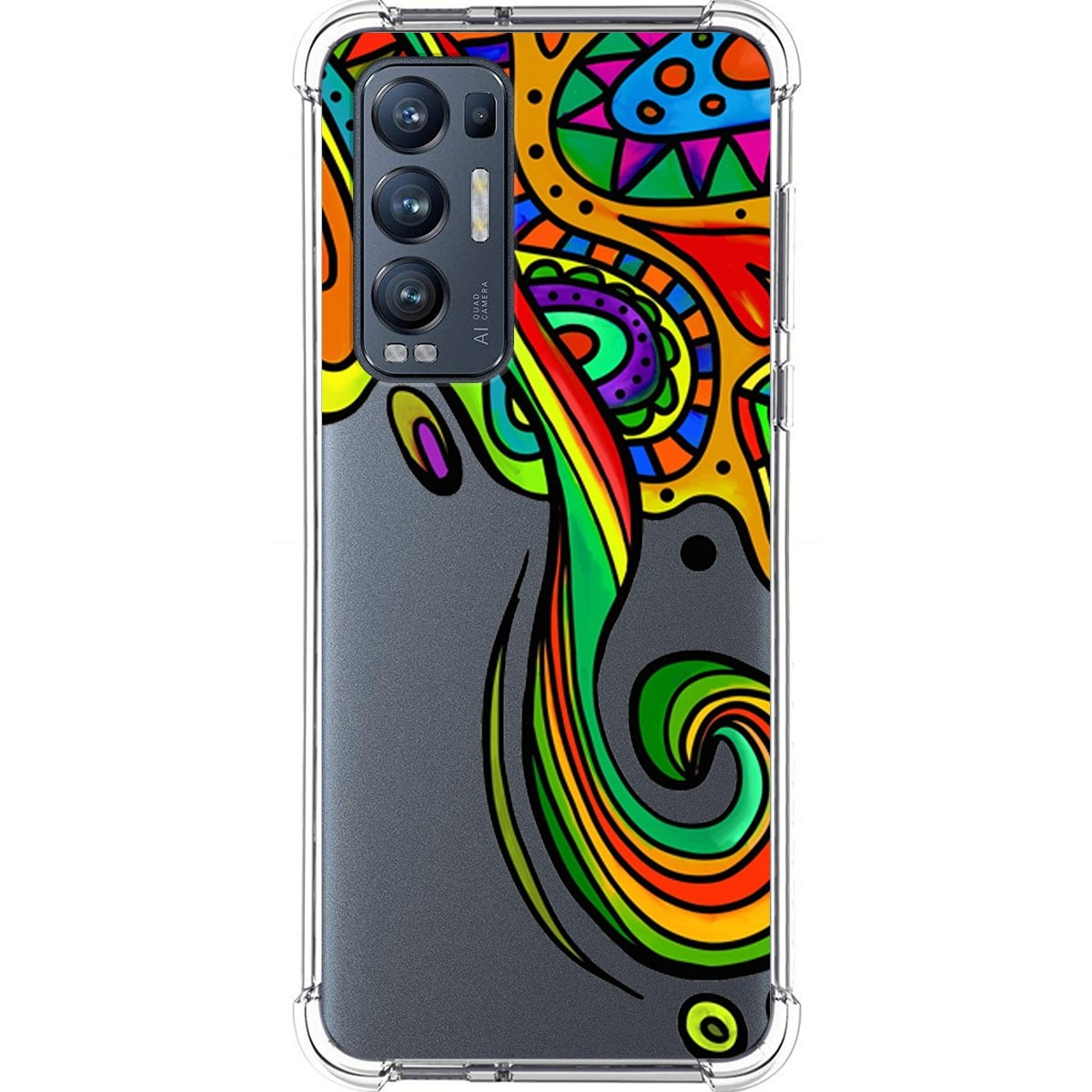 Tumundosmartphone Funda Silicona Antigolpes para Oppo Find X3 Neo 5G diseño Colores Dibujos
